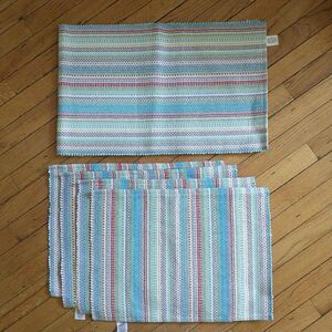 The Pioneer Woman Table Runner 4x Placemats Set Multicolor Rainbow Striped